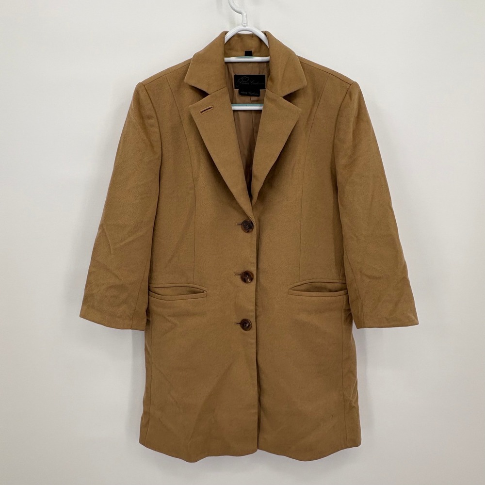 Cirrus Cashmere 100% Cashmere Longline Blazer Coat Camel Tan XS 3-Button Jacket